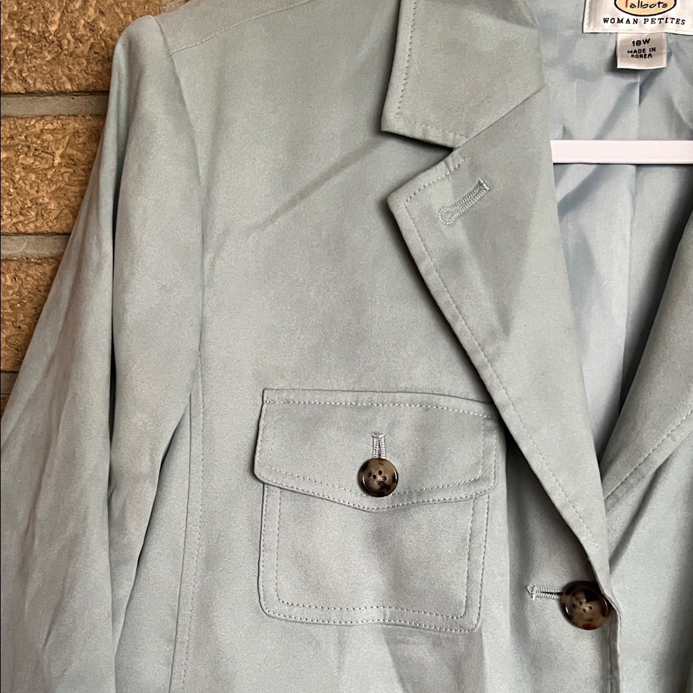 Talbots Light Mint Green Tailored Button Blazer - image 3